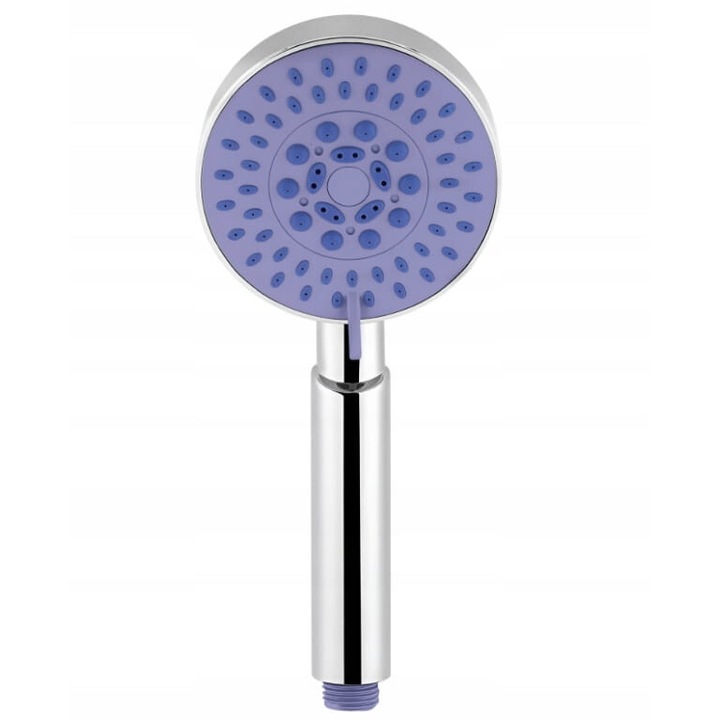 Vergionic 5 funkciós zuhanyfej, kerek, 10x22,5cm, ezüst, műanyag