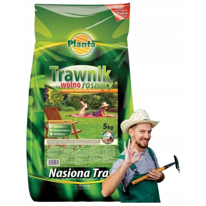 Amestec de Iarba pentru Gazon 5kg Planta, crestere lenta, rezistent la conditii meteo, pentru peluze decorative