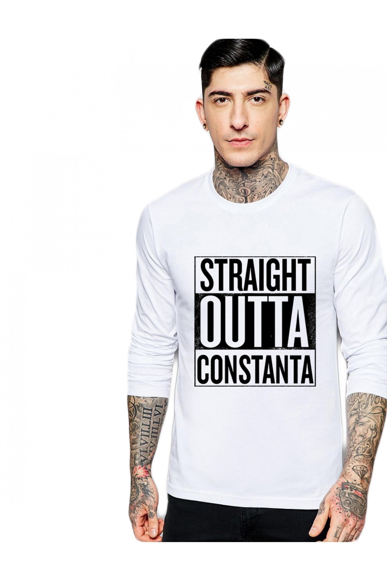 Bluza barbati alba - Straight Outta Constanta