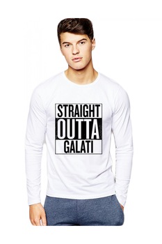 Bluza barbati alba - Straight Outta Galati Bluza barbati alba - Straight Outta Galati