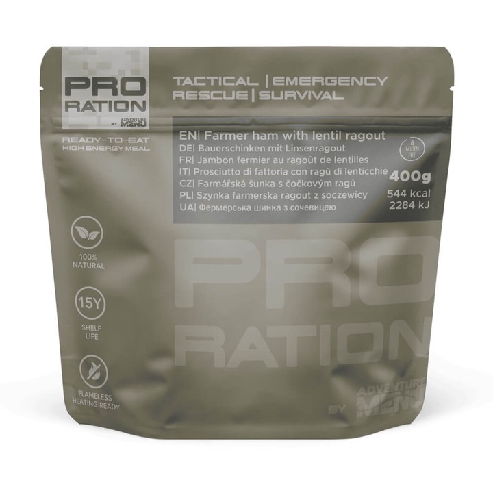 Pro Ration, Adventure Menu, 15 portii, 544 kcal, 14g grasimi, 60g carbohidrati