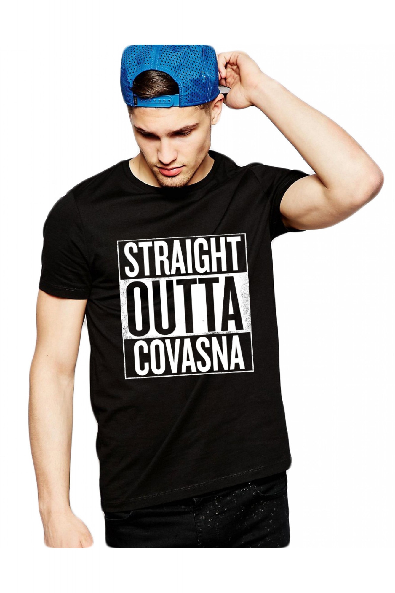 Tricou negru barbati - Straight Outta Covasna, Negru