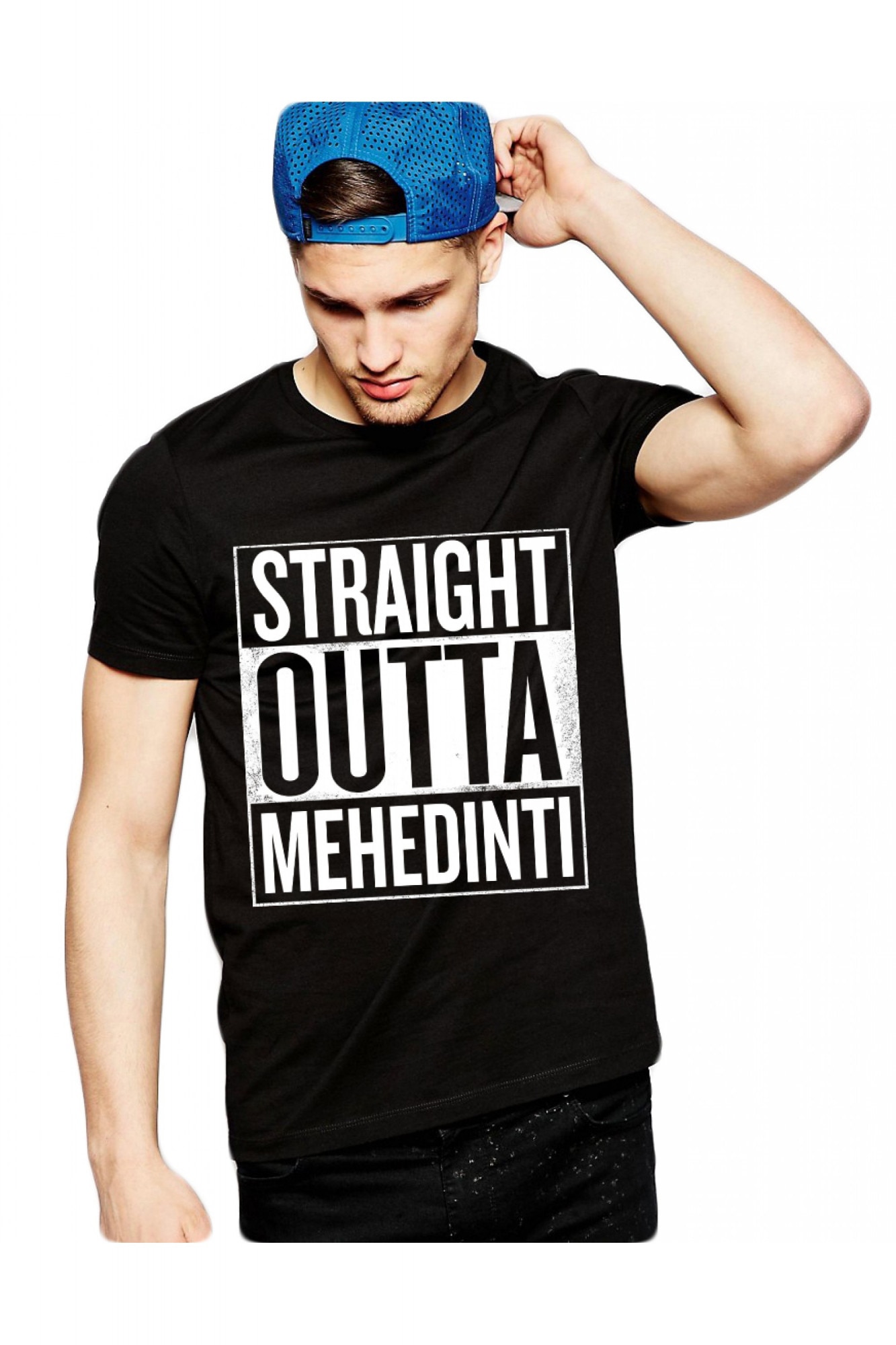 Tricou negru barbati - Straight Outta Mehedinti, Negru