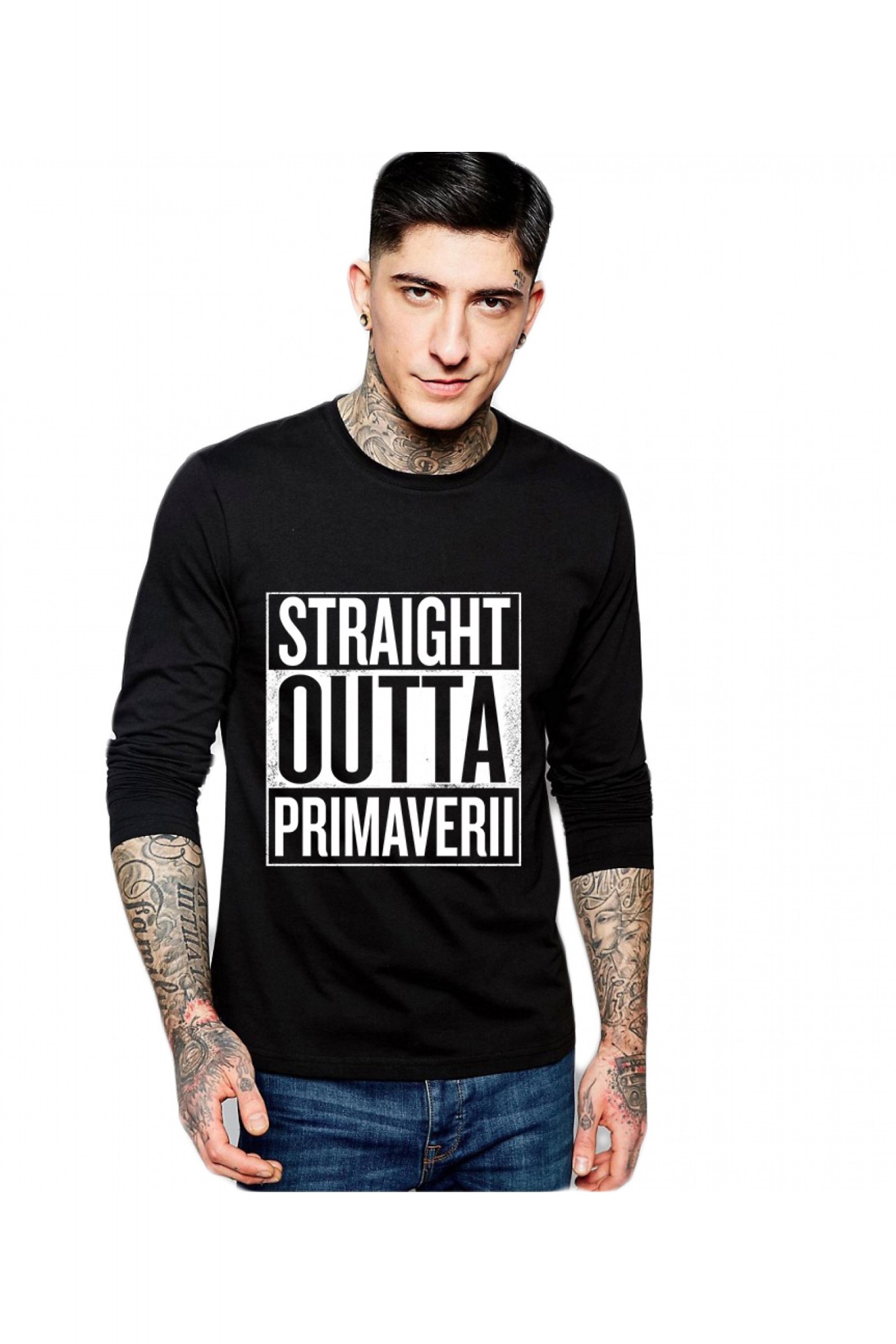 Bluza barbati neagra - Straight Outta Primaverii