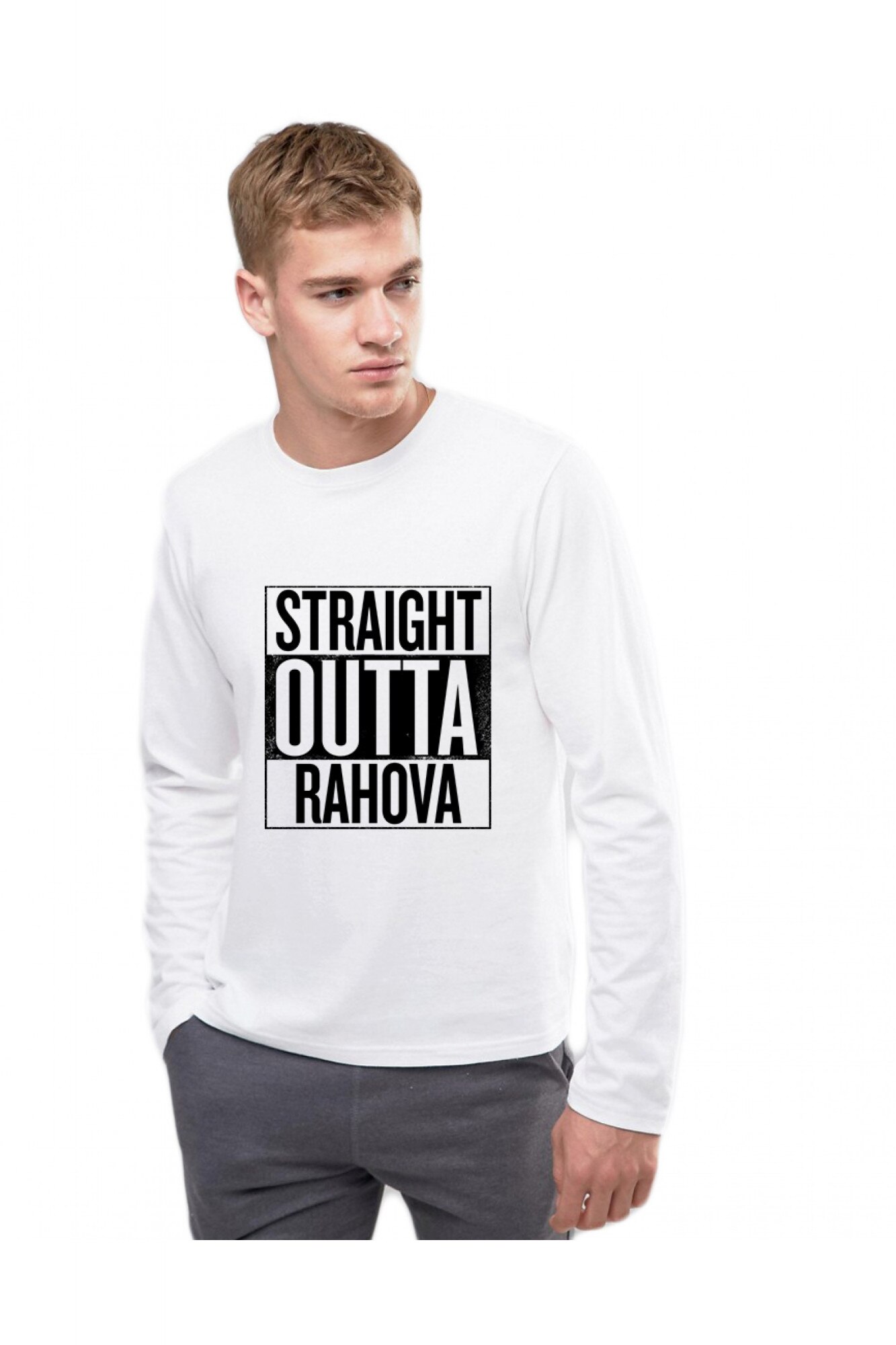 Bluza barbati alba - Straight Outta Rahova