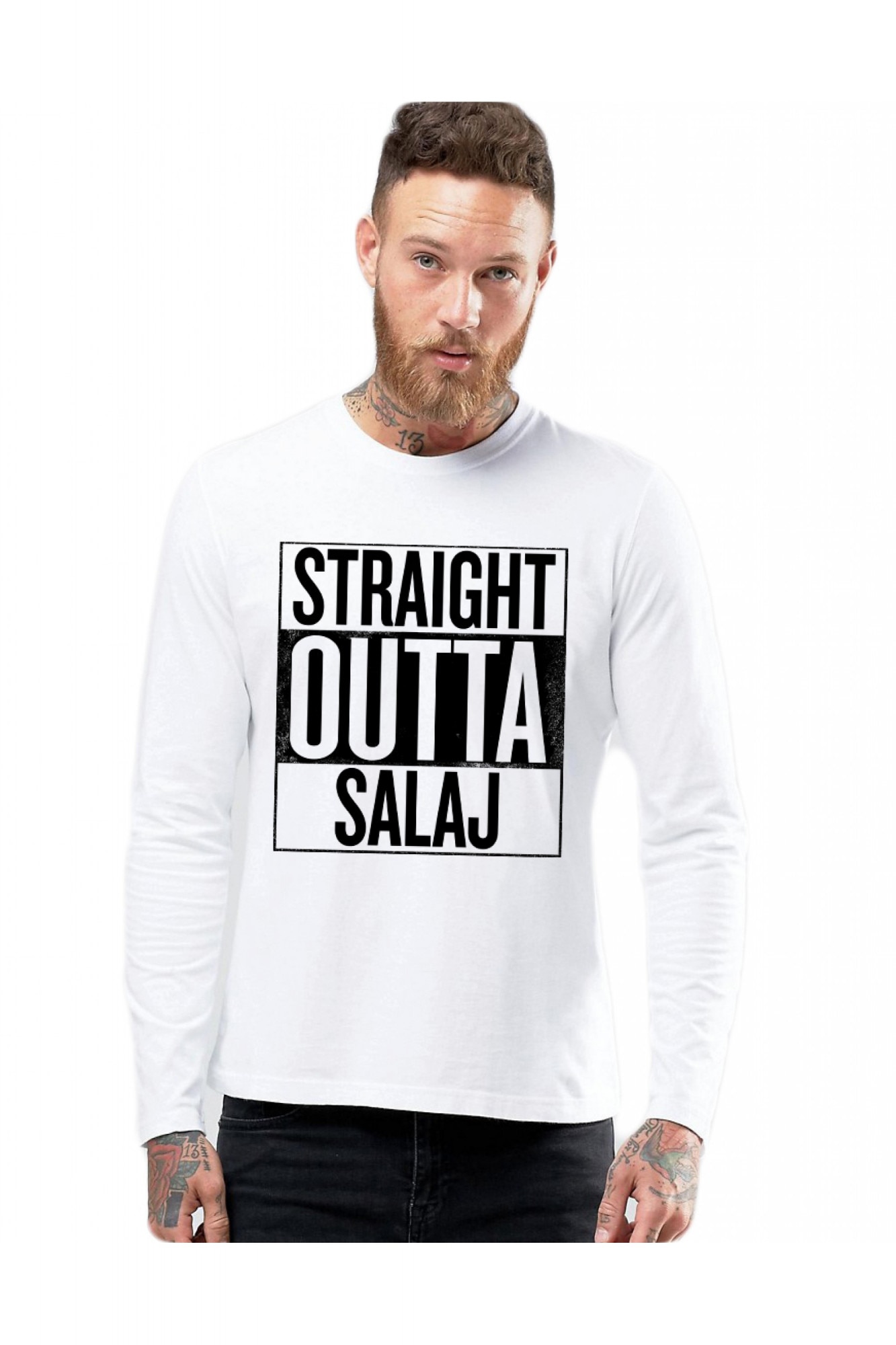 Bluza barbati alba - Straight Outta Salaj