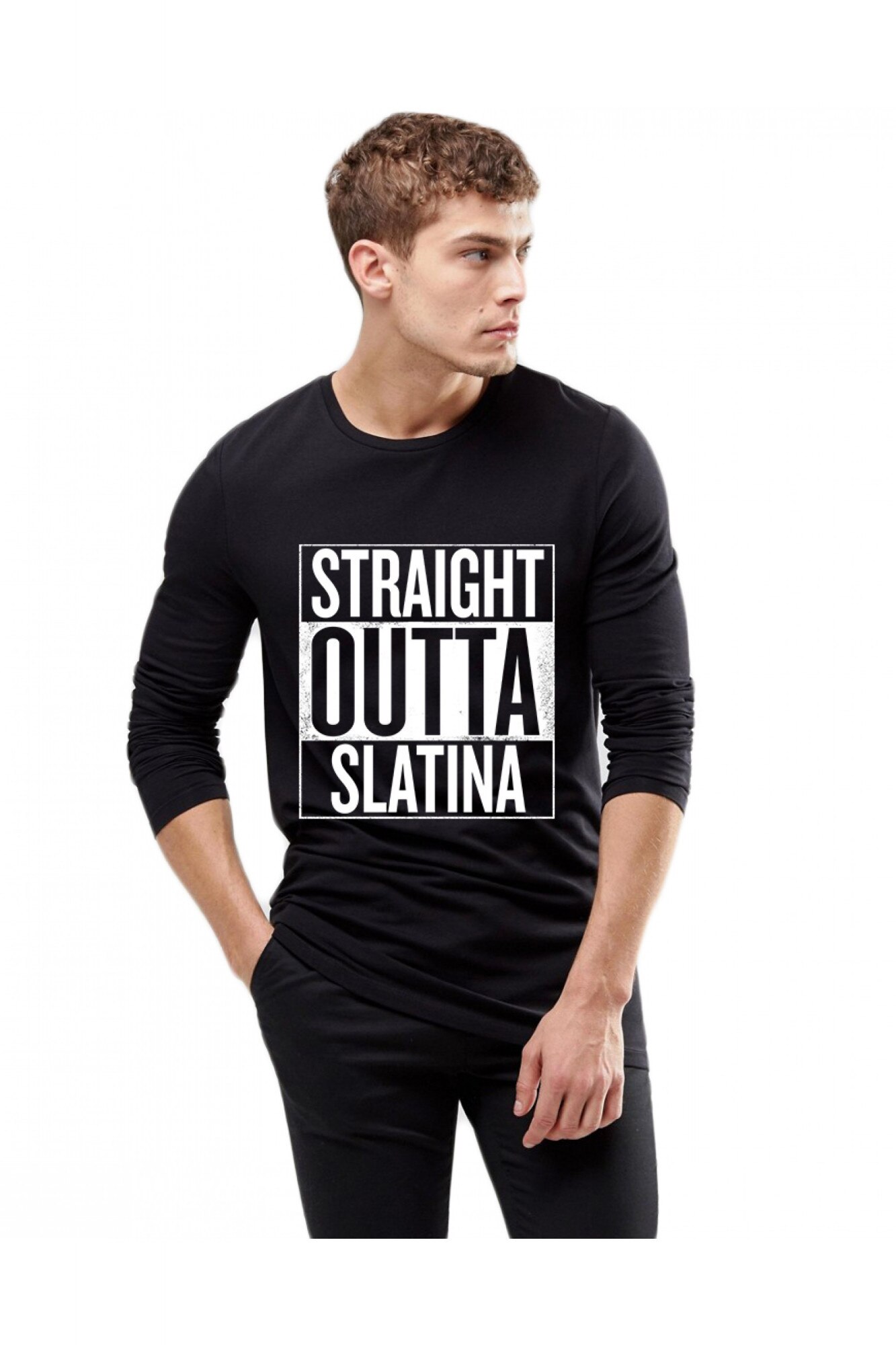 Bluza barbati neagra - Straight Outta Slatina