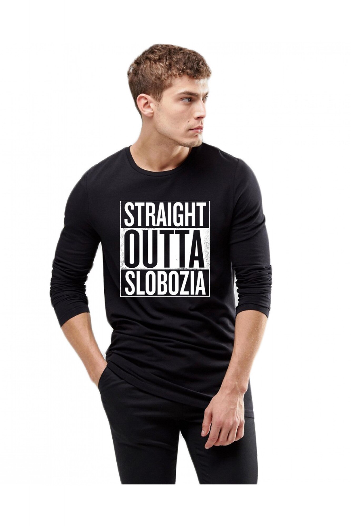 Bluza barbati neagra - Straight Outta Slobozia