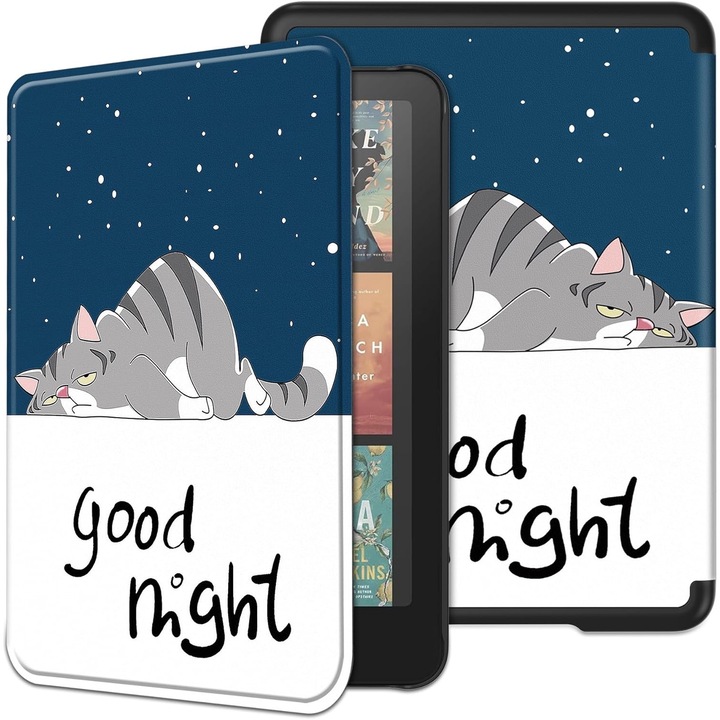 Тънък калъф Sigloo за Kindle Scribe 10,2 инча (2022 и 2024) - PU кожа, каишка за китка, държач за писалка, функция за автоматично заспиване/събуждане, модел за лека нощ