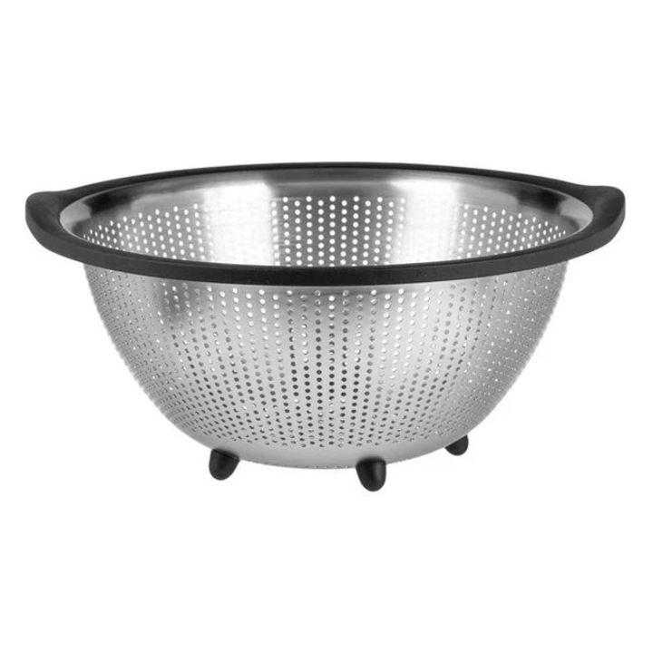 Fém szűrő műanyag peremmel, Welora, 29x12.5cm méretű, ezüst színű