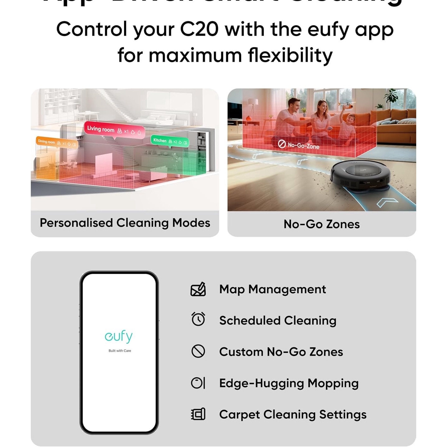 Aspirator Robot eufy Omni C20 7000 Pa Negru