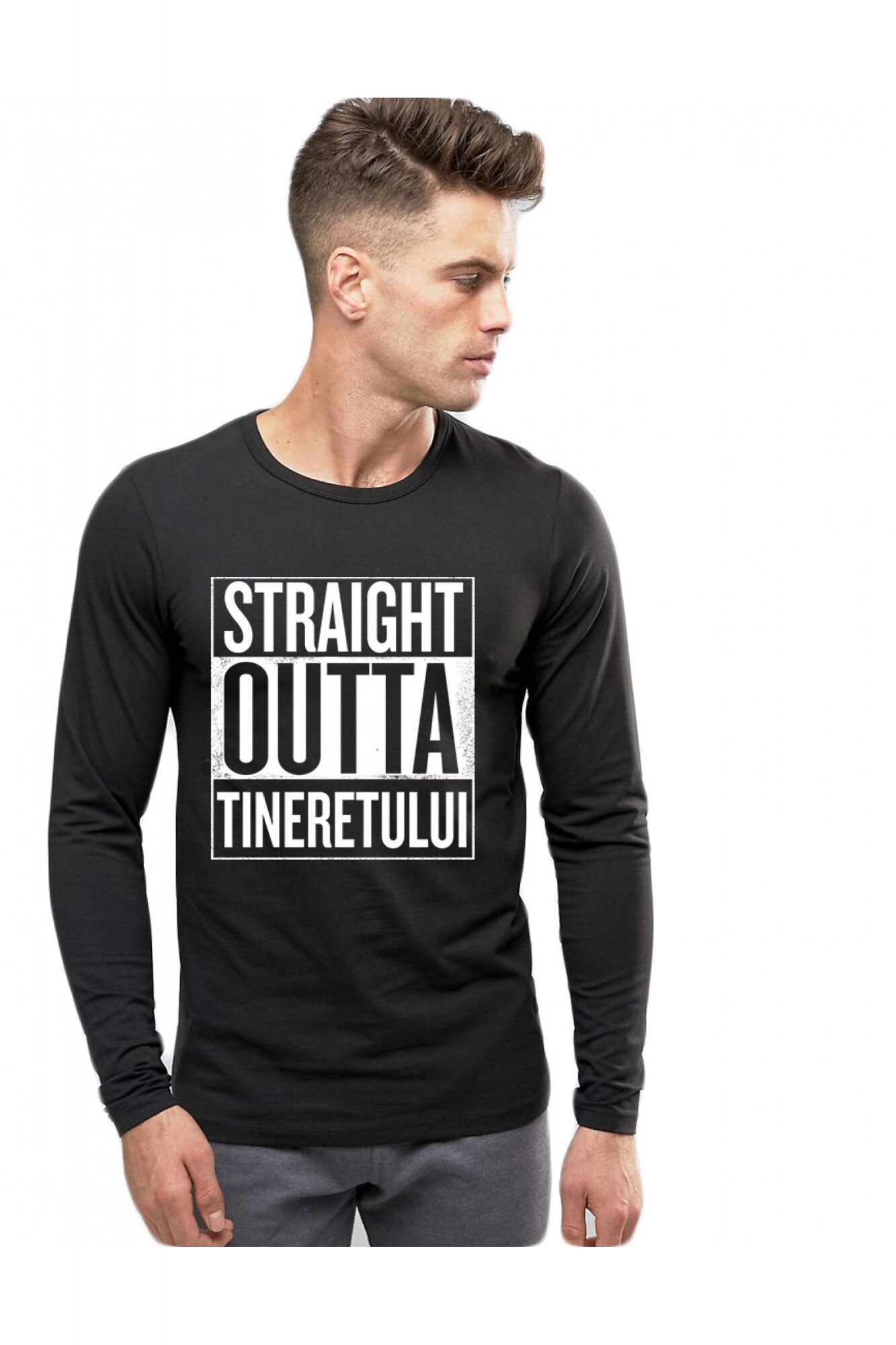 Bluza barbati neagra - Straight Outta Tineretului