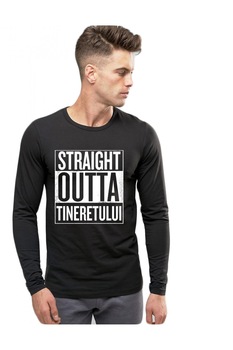 Bluza barbati neagra - Straight Outta Tineretului Bluza barbati neagra - Straight Outta Tineretului