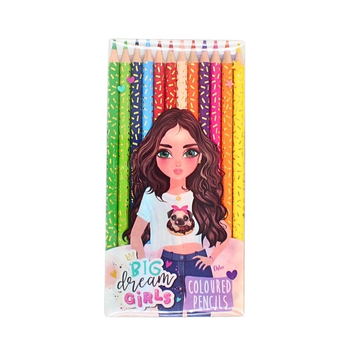 Set 12 creioane colorate, Big Dream Girls