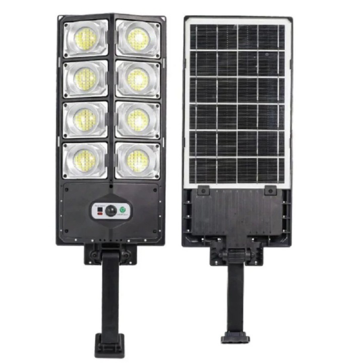 Lampa Solara Stradala, 8 Casete, Control de la distanta, Senzor de lumina si de miscare, Cu Telecomanda, 80W, Impact Vision®