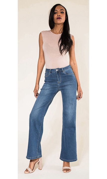 Blugi Dama Evazati Nina Carter Albastri P080-5 M8 16758, Albastru