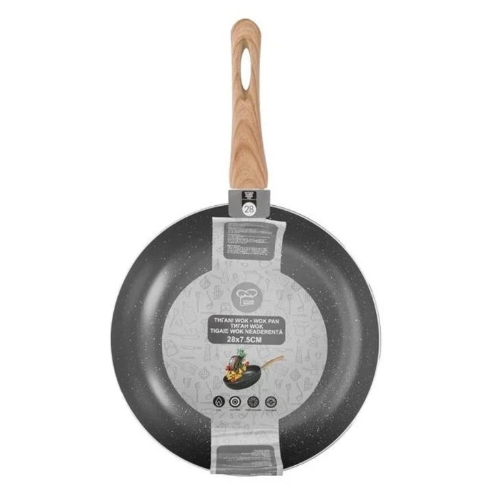 Tigaie wok, Welora, antiaderenta, diametru 28cm, negru