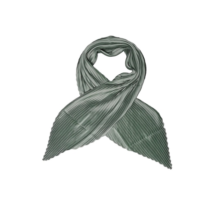 Női sál, redőzött, perzsazöld