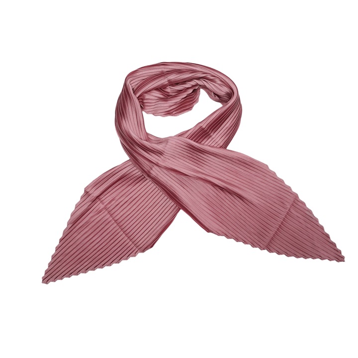 Női sál, redőzött, púderrózsaszín, 100x60 cm