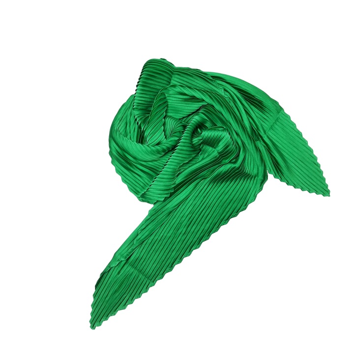 Női sál, redőzött, angolzöld, 100x60 cm