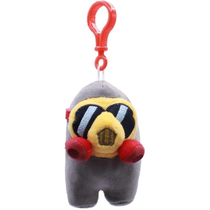 Jucarie de plus cu breloc, Among Us, Cenusiu, 11cm