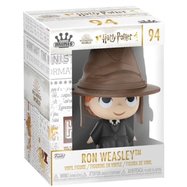 Figurina Ron Weasley Funko Minis Harry Potter, 10 x 6 cm, Vinil, Multicolor