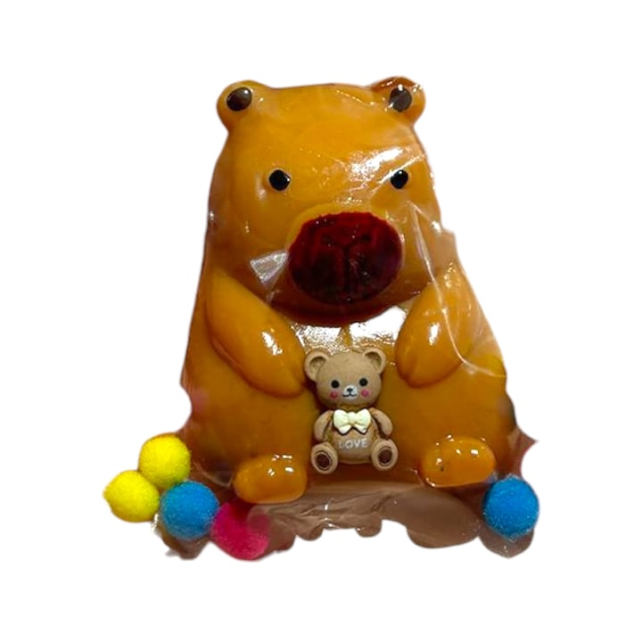 Squishy Играчка за облекчаване на стреса с текстура за бавно отскачане, шарка на капибара, мека на допир, кафява