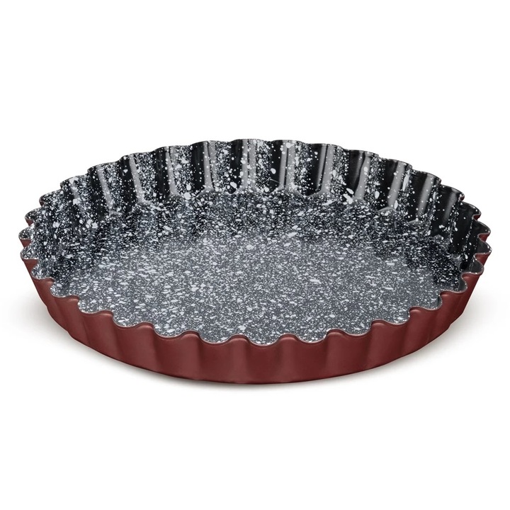 Forma tarta, dimensiune 28x3.5 cm, 2 straturi, acoperire marmura ceramica, otel carbon