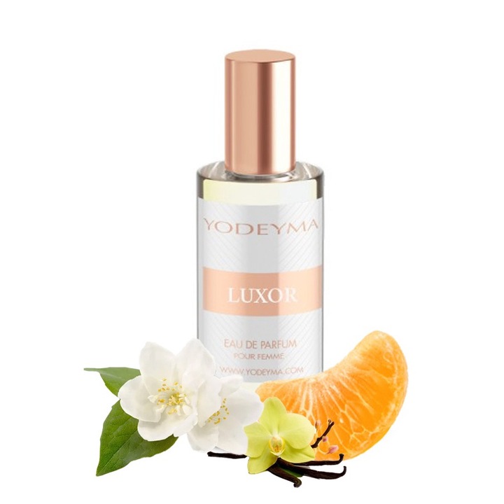 Yodeyma Luxor Eau de Parfum nőknek, mandarin, jázmin és vanília árnyalatai elegáns és szenvedélyes nőnek, 15ml