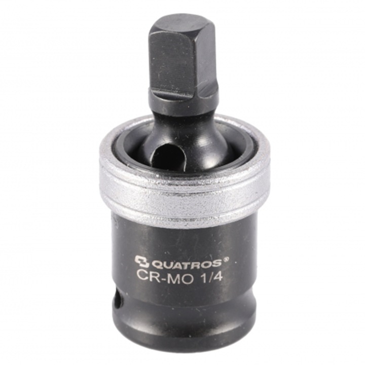 Adaptor impact cu articulatie cardanica, QUATROS, 1/4"