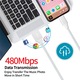 Cablu USB la USB-C PRESTIGE CHARGE®, Transfer Date si Incarcare FastCharge QC 3.0 pentru Samsung, iPhone 15/16/17 Plus, Pro & ProMax, Tableta, Max 3A, Textil Premium, 1m, Alb Perlat