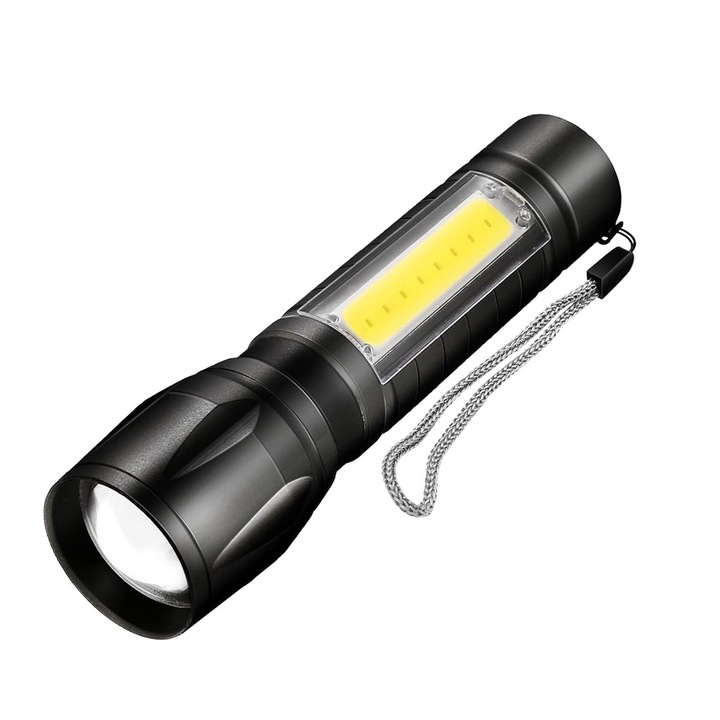 Mini lanterna LED, 3W, 150 lm, negru VIVO071
