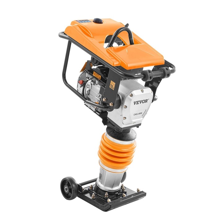 Tömörítő 6,5 LE, sebesség 15 m/perc, Ütőerő Ütőerő 1362 kg/m², 4 ütemű benzinmotor, 4 rugós szerkezet