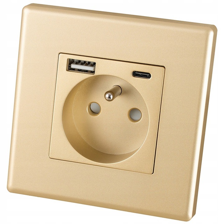 Фасунга с Pin + USB A + C Комплект фасунги с PVC рамка MIUUN