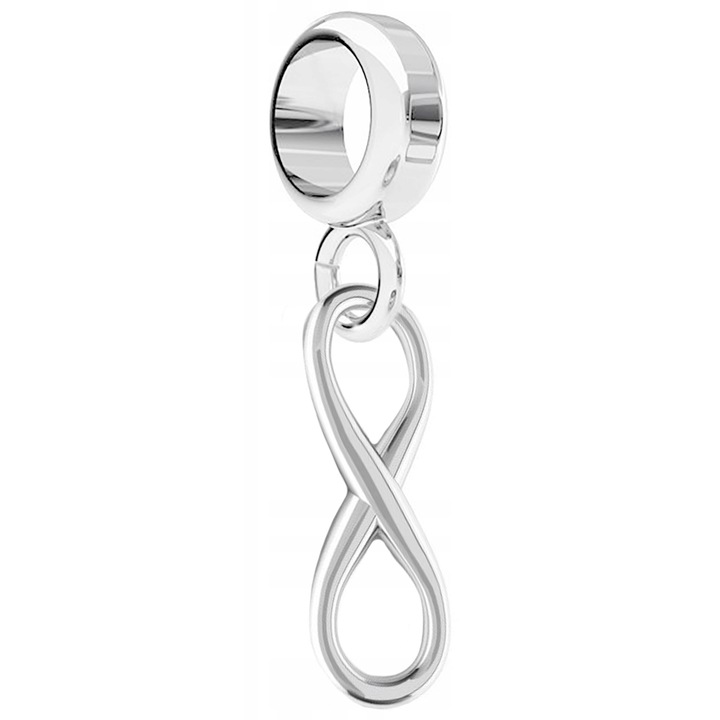 Talisman, Larezo, Medál, Végtelen Charm, 925 Ezüst, Ezüst, Magasság 2, 6 cm, Karkötőkhöz, Antiallergén, 925 Ezüst Fóliával, Csomagolás: Medál + Prémium Ékszerdoboz Ajándékhoz, Ezüst