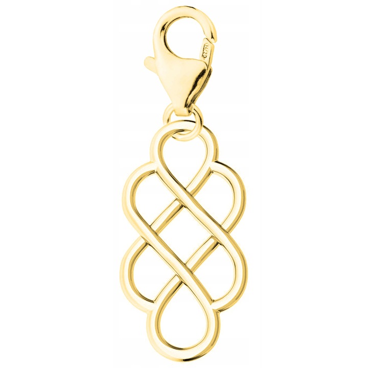 Talisman, Larezo, Pandantiv, Aur Auriu Perforat, Argint 925 Acoperit Cu Aur De 24K, Zirconiu, Lungime 3 Cm, Auriu, Pandantiv Pentru Bratari Modulare, Cutie Premium Pentru Bijuterii Cadou, Auriu