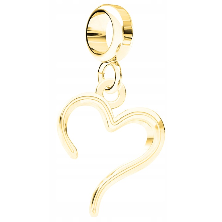 Talisman, Larezo, Medál, Charm Arany Szív, 925 Ezüst 24K Aranyozott, Arany, 25 mm, Antiallergén, Szett Ékszerdobozzal, Arany