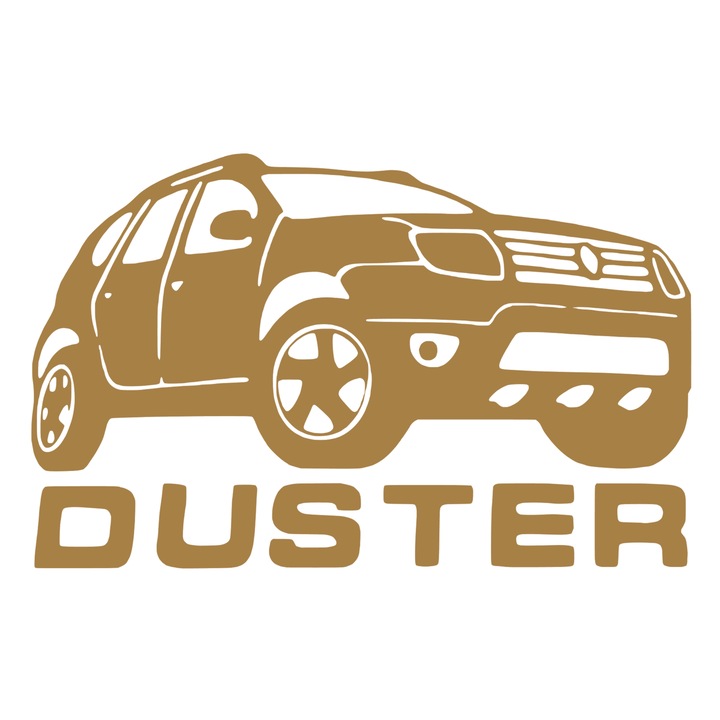 Sticker Silueta Duster, cupru, 15x10cm