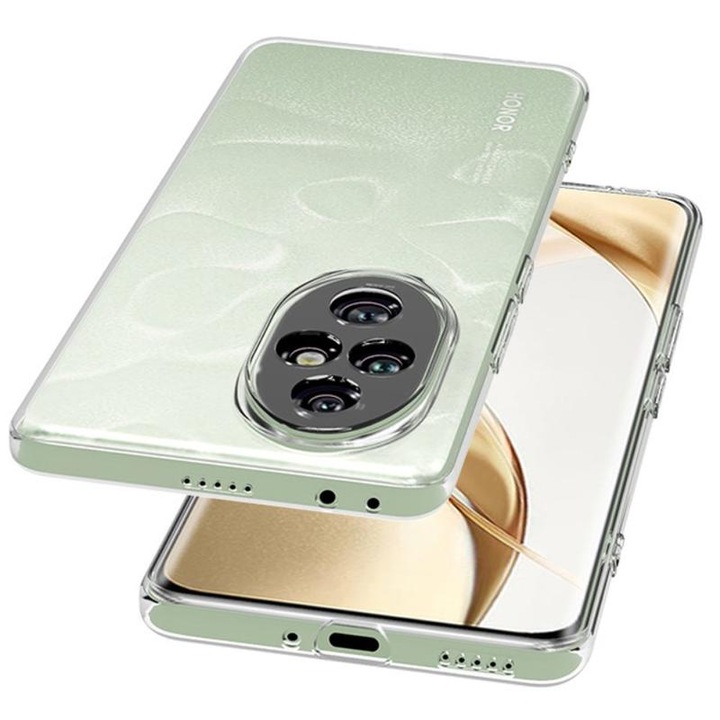 Husa protectie Mat-Tech compatibila cu Honor 200, Anti-soc, 2MM, Protectie Camera, Decupaje Precise, Rezistenta la impact, Margini ridicate pentru protectia ecranului, Transparenta