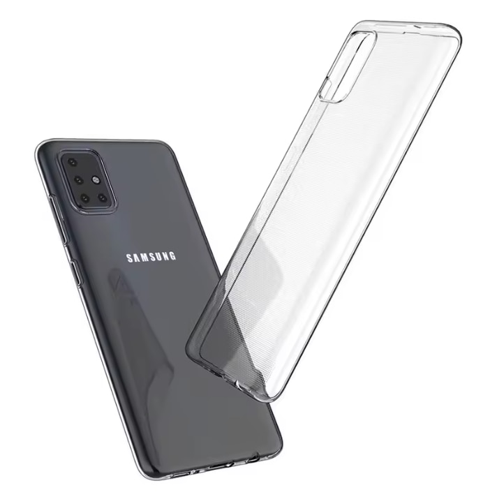 Husa protectie Mat-Tech compatibila cu Samsung Galaxy A71 4G, Anti-soc, 2MM, Decupaje Precise, Rezistenta la impact, Margini ridicate pentru protectia ecranului, Transparenta