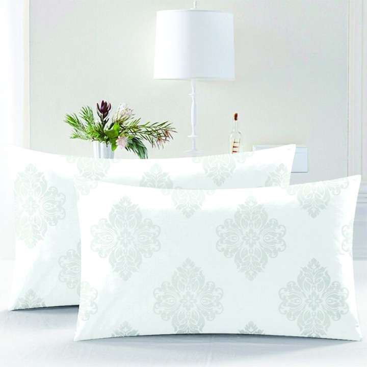 2 db párnahuzat készlet 50x70 cm, 100% pamut, DELUXE Pucioasa, Lorena Alb