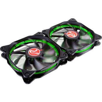 Ventilator Raijintek AURA 12 Green LED, 2 Pack Ventilator Raijintek AURA 12 Green LED, 2 Pack