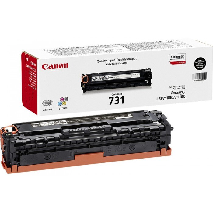 CRG731 Cartus Toner Original Canon CRG731BK, Negru, 1400 pagini, pentru Canon LBP 7100CN, Canon LBP 7110CW, Canon I-Sensys MF 8230CN, Canon I-Sensys MF 8280CW, Canon Imageclass MF 623CN, Canon Imageclass MF 628CW