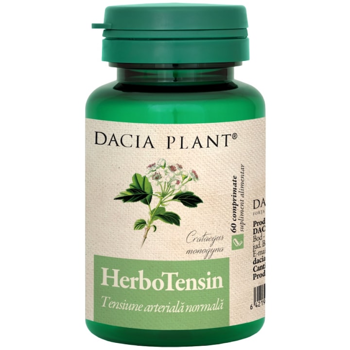HerboTensin (Reglator al Tensiunii) formula forte pentru sanatatea cardiovasculara, 60cp, Dacia Plant