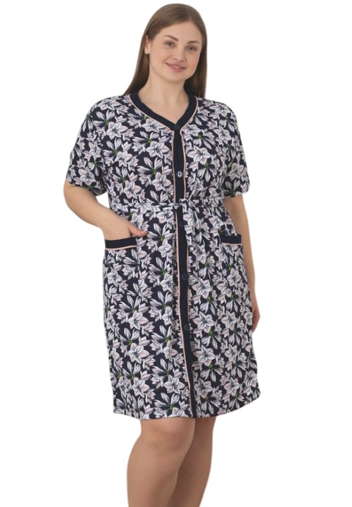 Capot Dama cu Nasturi, Bumbac, Maneca Scurta, Alb