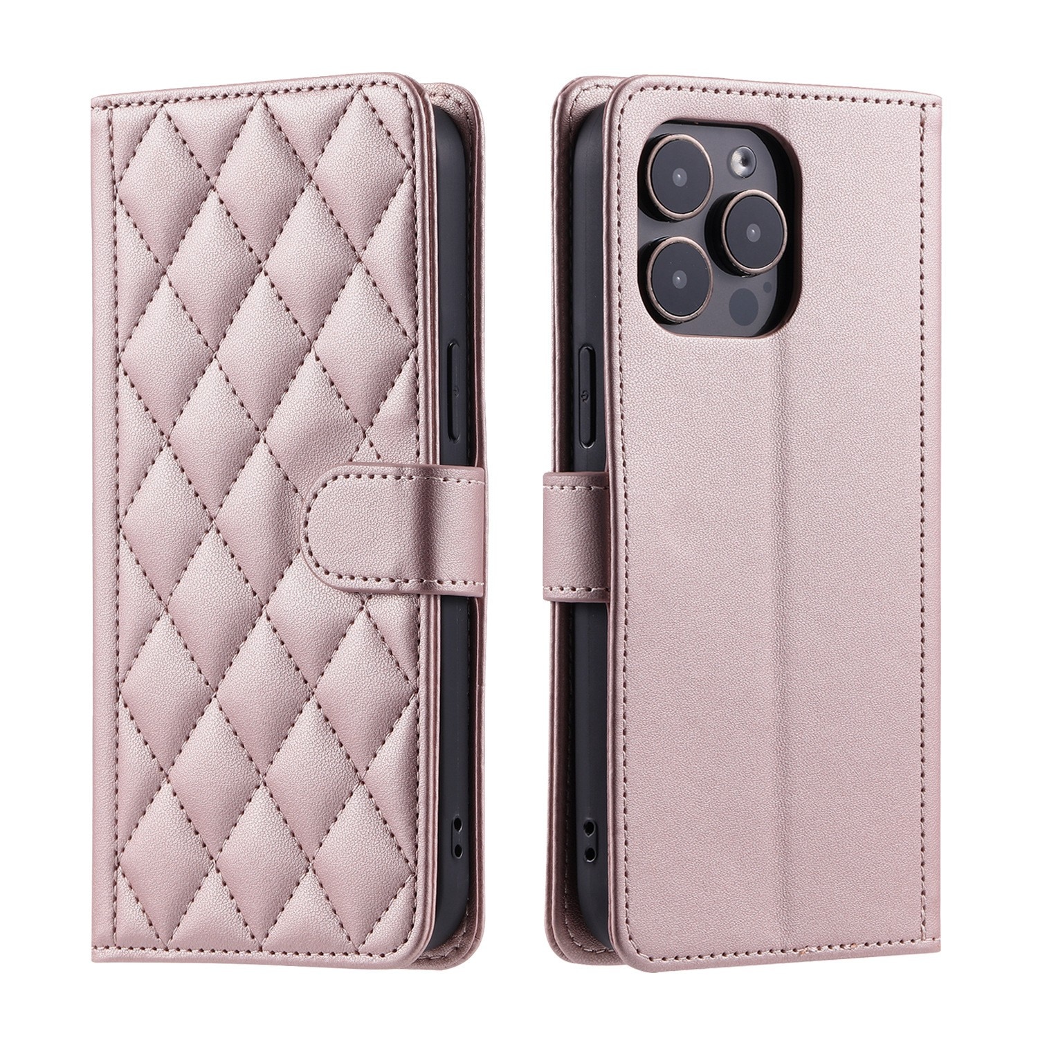 Husa de Protectie Tip Carte, Flippy, pentru Apple iPhone 15 Plus, Model cu Suport si Capsa, Antisoc, Rezistenta la Impact, Protectie Camera, Roz