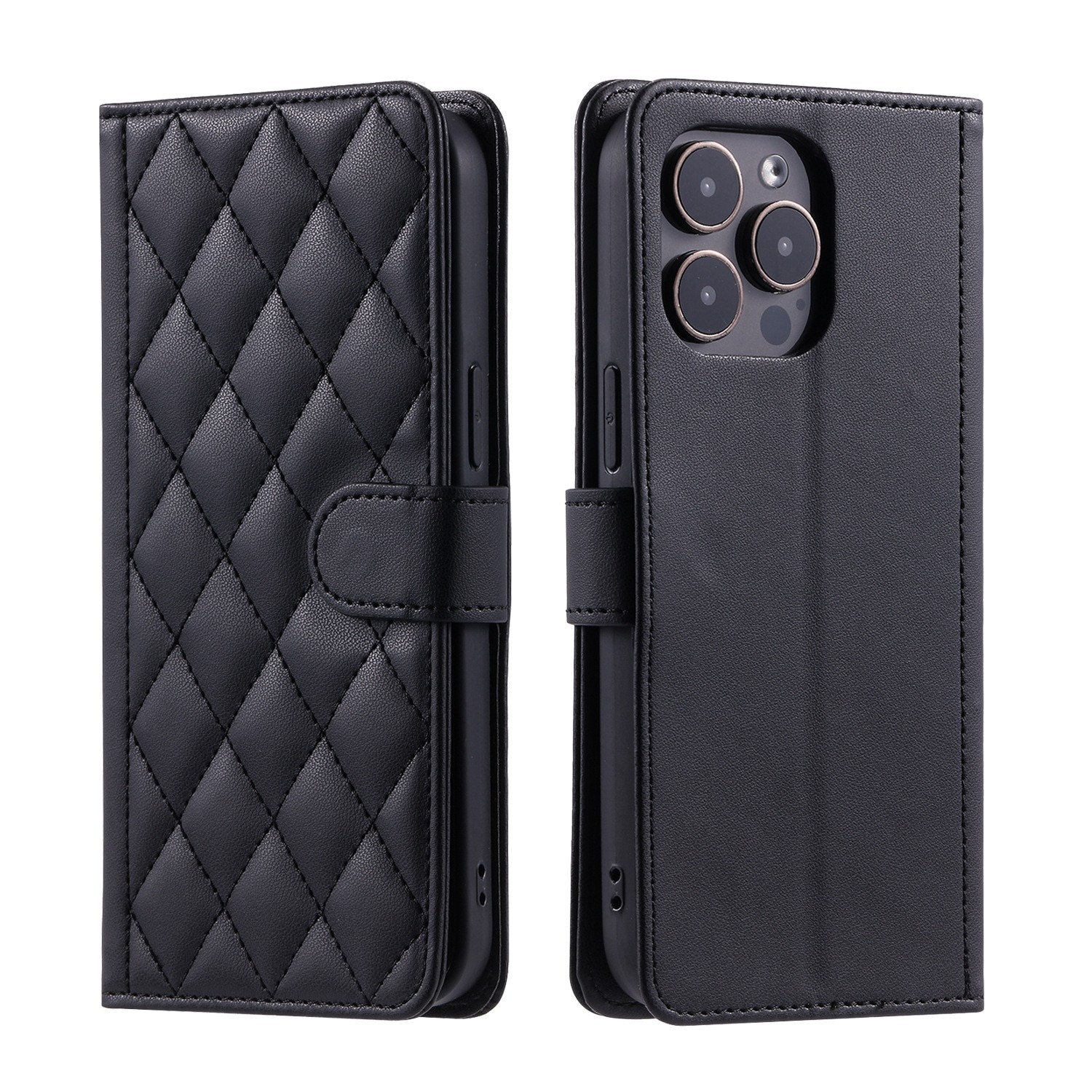 Husa de Protectie Tip Carte, Flippy, pentru Apple iPhone 15 Plus, Model cu Suport si Capsa, Antisoc, Rezistenta la Impact, Protectie Camera, Neagra
