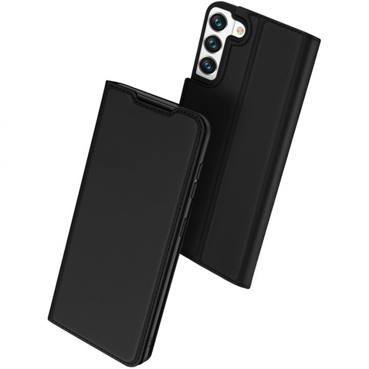 Husa de protectie Dux Ducis flip cover compatibila cu Samsung Galaxy S22 5G, Skin Pro, piele ecologica, Negru