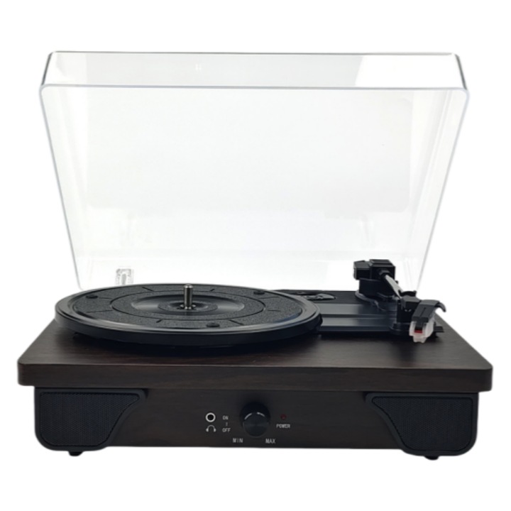 CD плейър, винил, Bluetooth 5.0, поддържа дискове с размер 7/10/12, превключване 33/45/78 RPM, RCA/AUX, винтидж стил, цвят орех