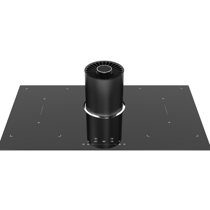 ANW HOME HBF38 80 cm Indukciós Főzőlap Beépített Páraelszívóval / Modern Üvegkerámia Felület / Automatikus Páraelszívó Vezérlés / A++ Energiahatékonysági Osztály / Állítható Szűrőmagasság